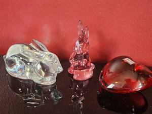 lot 158 image: Baccarat Crystal Bunny Group