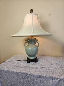 lot 207 image: Chinese Celadon Vase Lamp