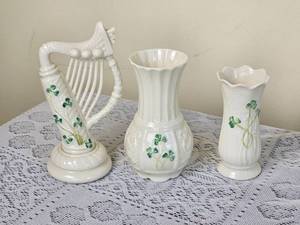 lot 283 image: Irish Belleek Miniature Grouping