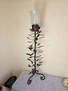 lot 551 image: Floral Metal Standing Hurricane