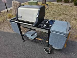lot 694 image: Weber Three Burner Grill As IS