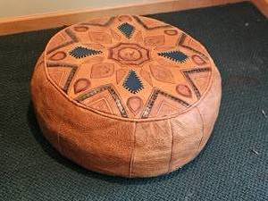 lot 229 image: Vintage Moroccan Leather Foot Puff