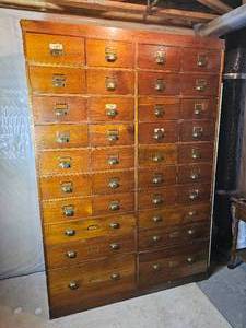 lot 710 image: Apothecary Drawer Unit Recovered Built-In