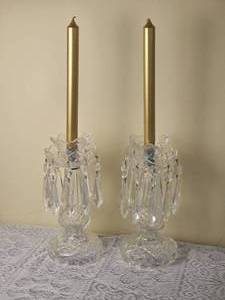 lot 143 image: Waterford Crystal Lismore Prism Candle Holders