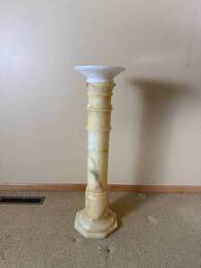 lot 46 image: Alabaster and Marble Pedestal Display Column