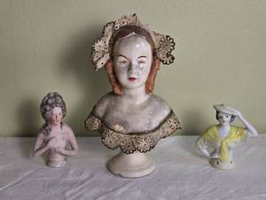 lot 654 image: Charming Antique Feminine Vanity Bust Collection - (3)