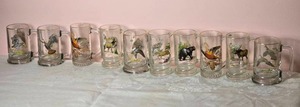 lot 636 image: Amazing Naturalist Handpainted Beer Glass Set - (10)
