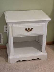 lot 754 image: Country  French  White Nightstand - Little  Folks Furniture