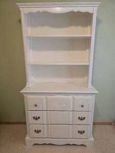 lot 753 image: Country  French  White Bookshelf Dresser - Little  Folks Furniture
