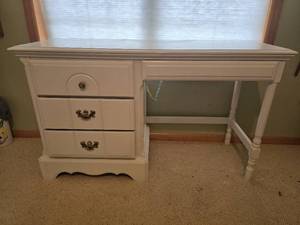 lot 752 image: Country  French  White Writing Desk - Little  Folks Furniture