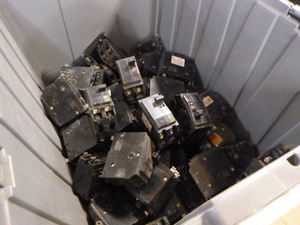 lot 74 image: Tote of Circuit Breakers