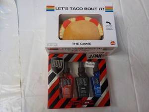 lot 77 image: Lets Taco Bout It Game and 3 pak F...