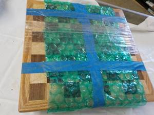 lot 96 image: Wood Table Top Chess Board with Dra...