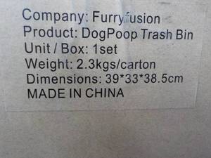lot 109 image: Furry Fusion Dog Poop Trash Bin Set...
