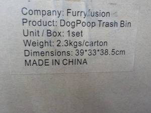 lot 112 image: Furry Fusion Dog Poop Trash Bin Set...
