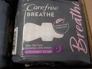 lot 146 image: 8 ct Carefree Breathe Feminine Pads...