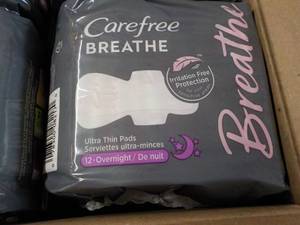 lot 148 image: 8 ct Carefree Breathe Feminine Pads...