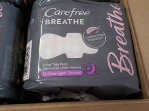 lot 150 image: 8 ct Carefree Breathe Feminine Pads...