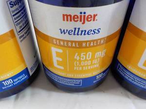 lot 173 image: 3 ct 100 Soft Gels Meijer E 450 mg...