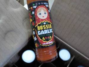 lot 190 image: 36 ct Russia Garlic Hot Sauce...