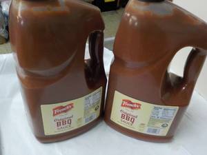 lot 214 image: 2 Gallon Jugs Frenchs Original BBQ...