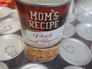 lot 232 image: 24 ct Moms Recipe 15 oz Cans Pork ...