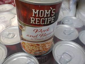 lot 233 image: 24 ct Moms Recipe 15 oz Cans Pork ...