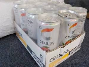 lot 240 image: 12 pack Celsius Non Carbonated Peac...