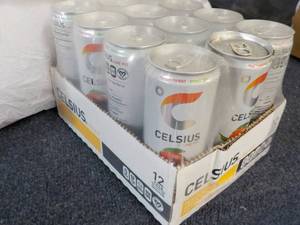 lot 243 image: 12 pack Celsius Non Carbonated Peac...