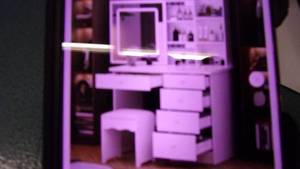 lot 46 image: 5-drawer white wood led push pull m...