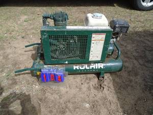 Rollair twin tank air compressor for parts & repair. As shown.