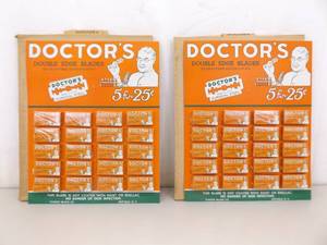 lot 6 image: 2 New Old Stock Vintage DOCTORS Razor Blade Counter Displays in Original Boxes