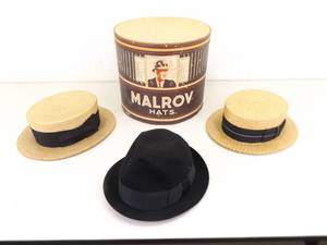 lot 31 image: Lot of Vintage Mens Hats in Vintage Hat Box