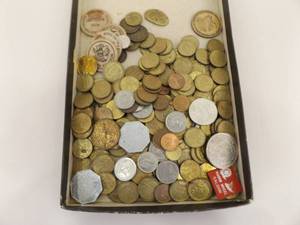 lot 42 image: Lot of Vintage Canadian and Foreign Coins, Tokens, etc.