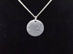 lot 60 image: .925 Sterling Silver LEO Star Formation Pendant Necklace