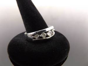 lot 68 image: .925 Sterling Silver Stacked Zirconia Band Ring Size 9