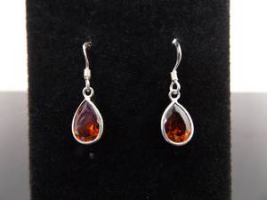 lot 73 image: .925 Sterling Silver Citrine Dangle Hook Earrings