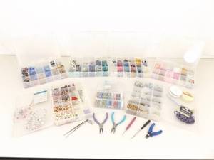 lot 81 image: Lot of Vintage Beads and Bead Making Supplies, Tools etc.