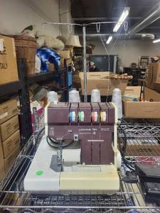 lot 166 image: Vintage Hobbylock 794 Electronic Serger Sewing Machine with Foot Pedal