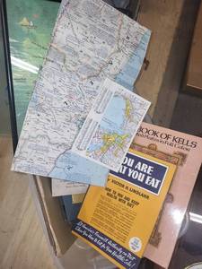 lot 245 image: Collection of Vintage Art Prints, Maps, and Books