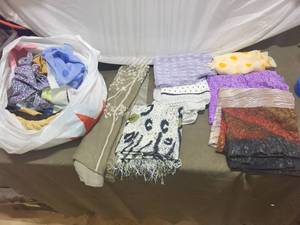 lot 253 image: Collection of Assorted Fabric Pieces and Scarves