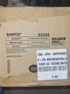 lot 257 image: Box of 8 Satco 60 Watt PAR30 Halogen Bulbs