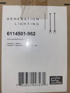 lot 261 image: Generation Lighting One Light Mini Pendant - Unopened Box