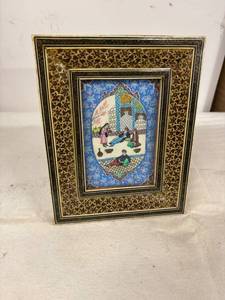 lot 96 image: Intricately Designed Decorative Picture Frame with Art
