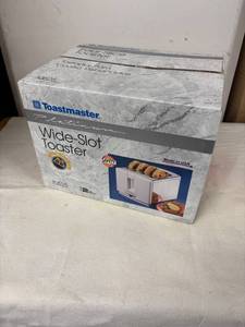 lot 97 image: Unopened Toastmaster Wide-Slot Toaster 1052S with Safety Features