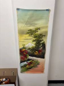 lot 180 image: Large Japanese Scroll Painting of Mt. Fuji with Autumn Foliage