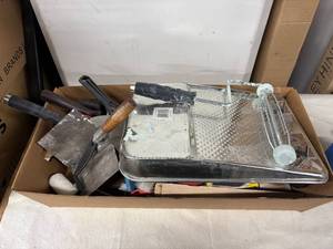 lot 183 image: Large Box of Mixed Household Tools and Supplies
