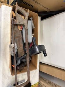 lot 184 image: Collection of Vintage Hand Tools Including Saws and Clamps