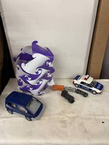 lot 193 image: Set of Toy Vehicles and Modern Art Lamp Shade