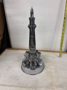 lot 202 image: Vintage Eiffel Tower Chrome Decorative Figure  13.5 inches
